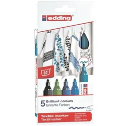Edding 5er-Pack Textilmarker »4500/5099 Cool Colours«