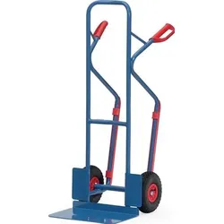 Fetra Stapelkarre H.1300mm Schaufel-L300xB480mm Luft-Bereifung Trgf.300kg brillantblau