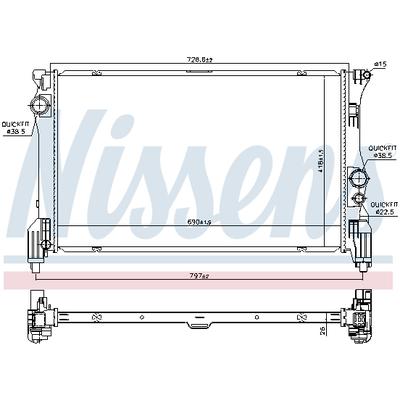 NISSENS Kühler, Motorkühlung 606453 für Mercedes
