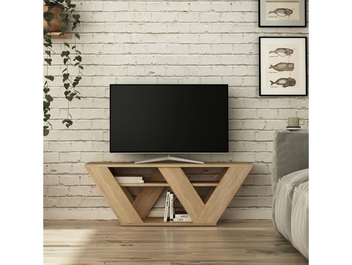 Meuble TV design - pied en W MARFA - Bois