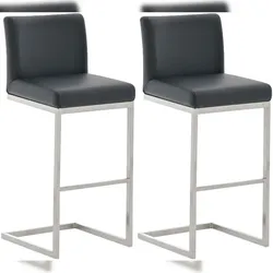 CLP 2er Set Barhocker Paros Kunstlederbezug schwarz