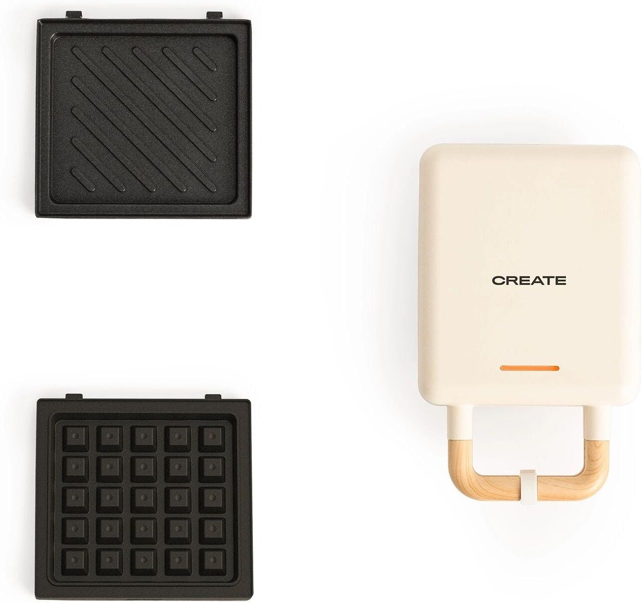 Waffeleisen "Create Stone 2 in 1 Compact", gelb (vanille), Waffeleisen, Waffeleisen vanille Einheitsgröße
