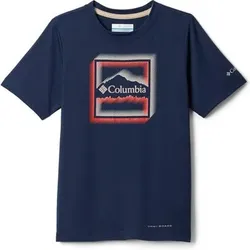 COLUMBIA Kinder Shirt Tech Trail Utility SS Graphic Crew, Größe S in Blau Blau