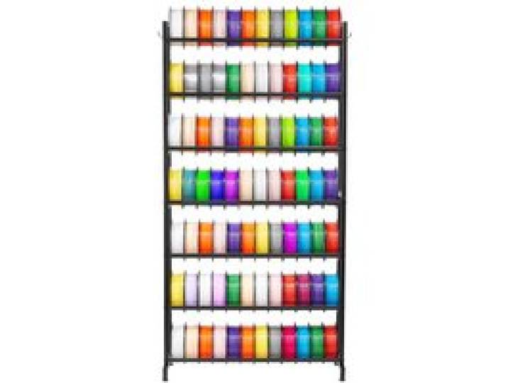 VEVOR Filament Lagerregal für 3D-Drucker, 7 Ebenen, Filamentspulenhalter, 840 x 320 x 1650 mm, Tragkraft 54,4 kg pro Ebene, 3D-Druckerzubehör für 3D-Druckstudio, Werkstatt, Schwarz