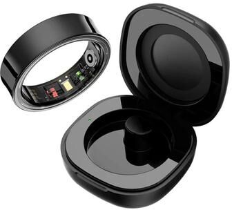 Uplift Essentials Smart Health Ring With Charging Case And Waterproof Design For IOS And Android 8 black