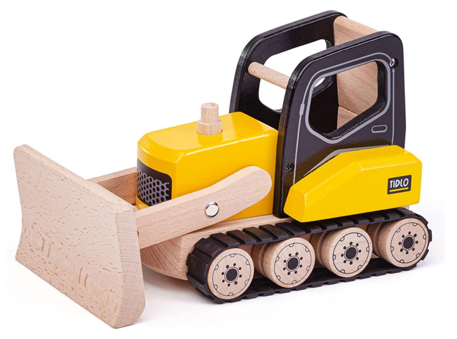 Tidlo houten bulldozer speelgoed bouwvoertuig voor kinderen