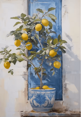 Inspire Picks Retro Lemon Garden Lemon Wall Art Canvas Fresh Summer Fruit Decor Prints 15 50x70cm