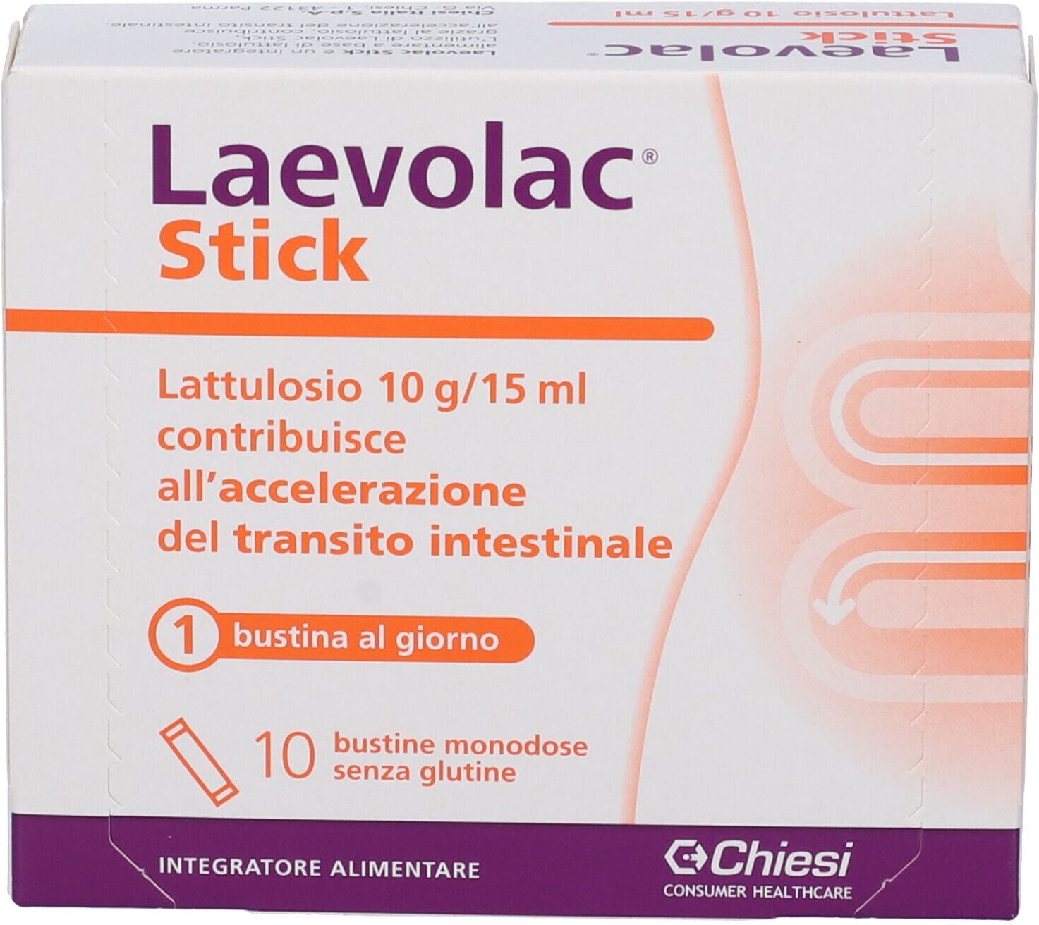 CHIESI ITALIA SpA Laevolac Stick 10 Bustine - Integratore per Stitichezza Occasionale