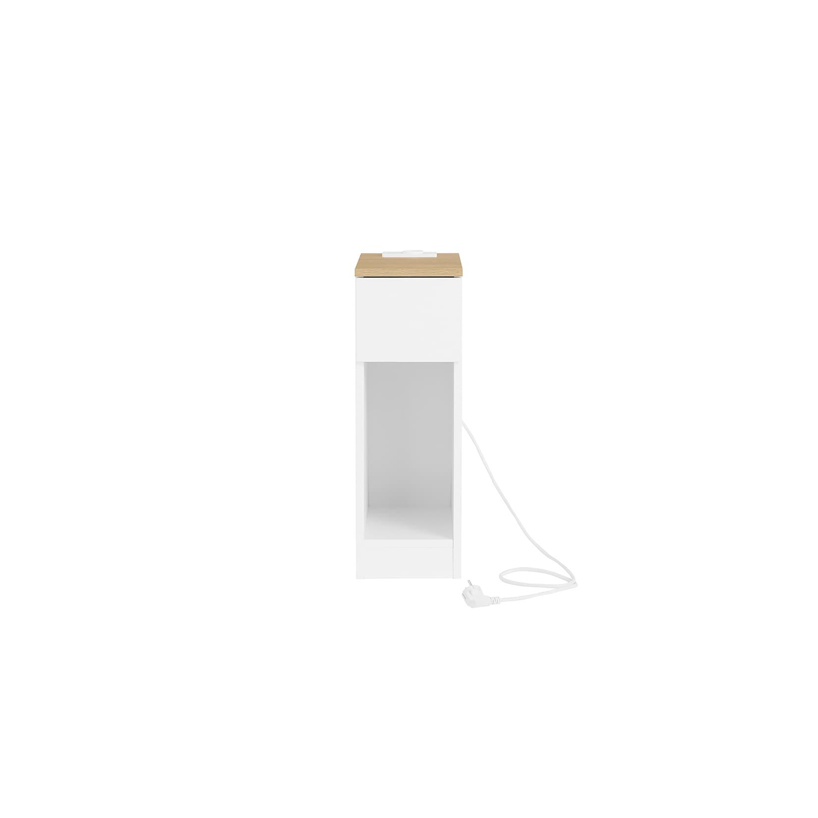 SoBuy Nachttisch mit 1 Schublade Weiß 35x20x60cm Minimalistisch