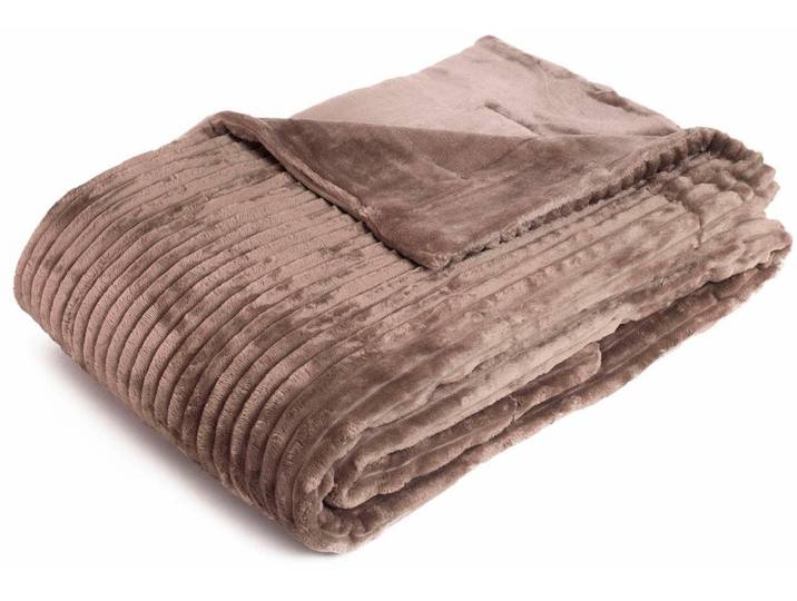 Wohndecke GÖZZE Cordoptik , braun, B:150cm L:200cm, Kunstfaser, Wohndecken, Wohndecke, mit Glanzeffekt, Kuscheldecke