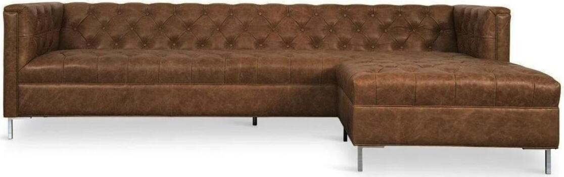 Bruine hoekbank Western stijl l-vormige hoekbank voor de woonkamer