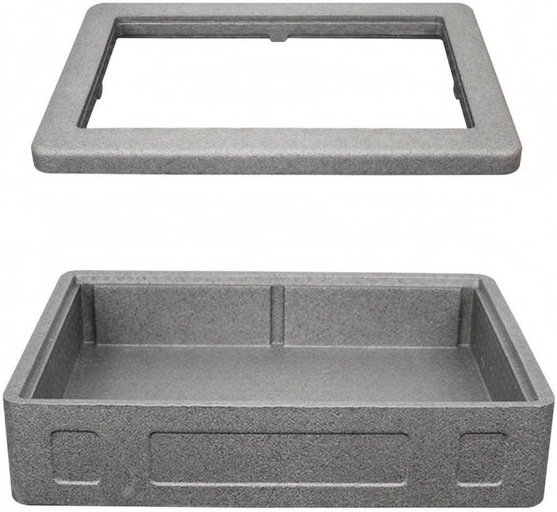 Leichte rechteckige Isolier- und Warmhaltebox aus expandiertem Polypropylen, grau