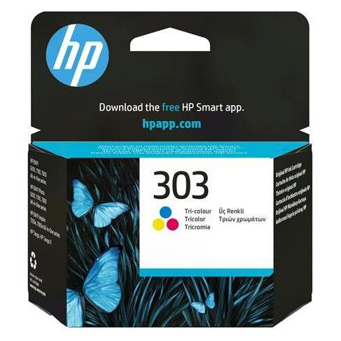 HP Hewlett-Packard 303 Tri-color Original Ink Cartridge, 303 Tri-color (T6N01AE#30A)