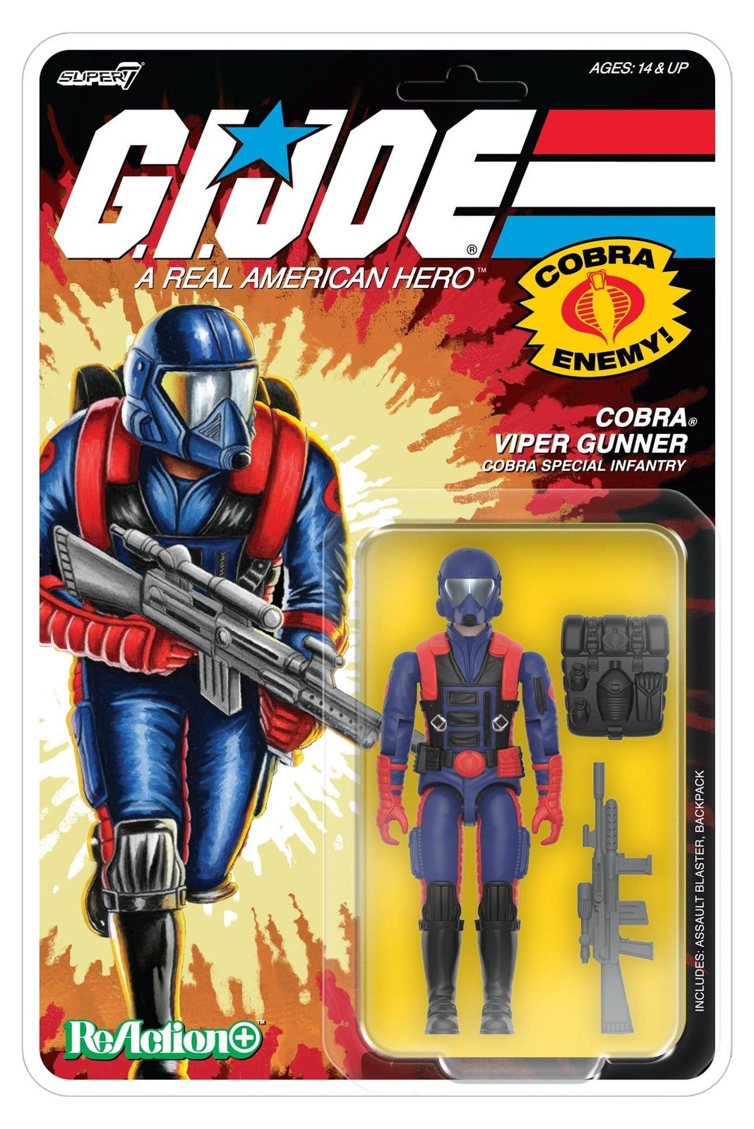 Super7 G.I. Joe ReAction+ Actiefiguur Cobra Viper Gunner Wave 09