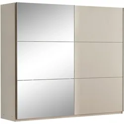 SCHWEBETÜRENSCHRANK Visto mit 2 Türen und Spiegel, 200 cm, Sandbeige