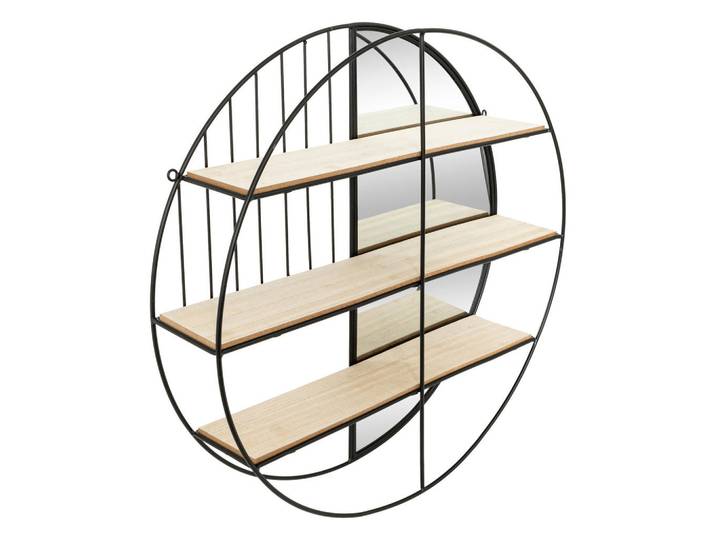 Atmosphera Createur d´interieur Wandregal Zina Ø 56 cm, Schwarz, Metall, 56x12x56 cm, Wohnzimmer, Regale, Wandregale