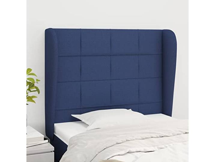 KTHLBRH Klassisches blaues Kopfteil für Betten mit Beinen aus massivem Lärchenholz, höhenverstellbar, elegantes Design und robustes Material
