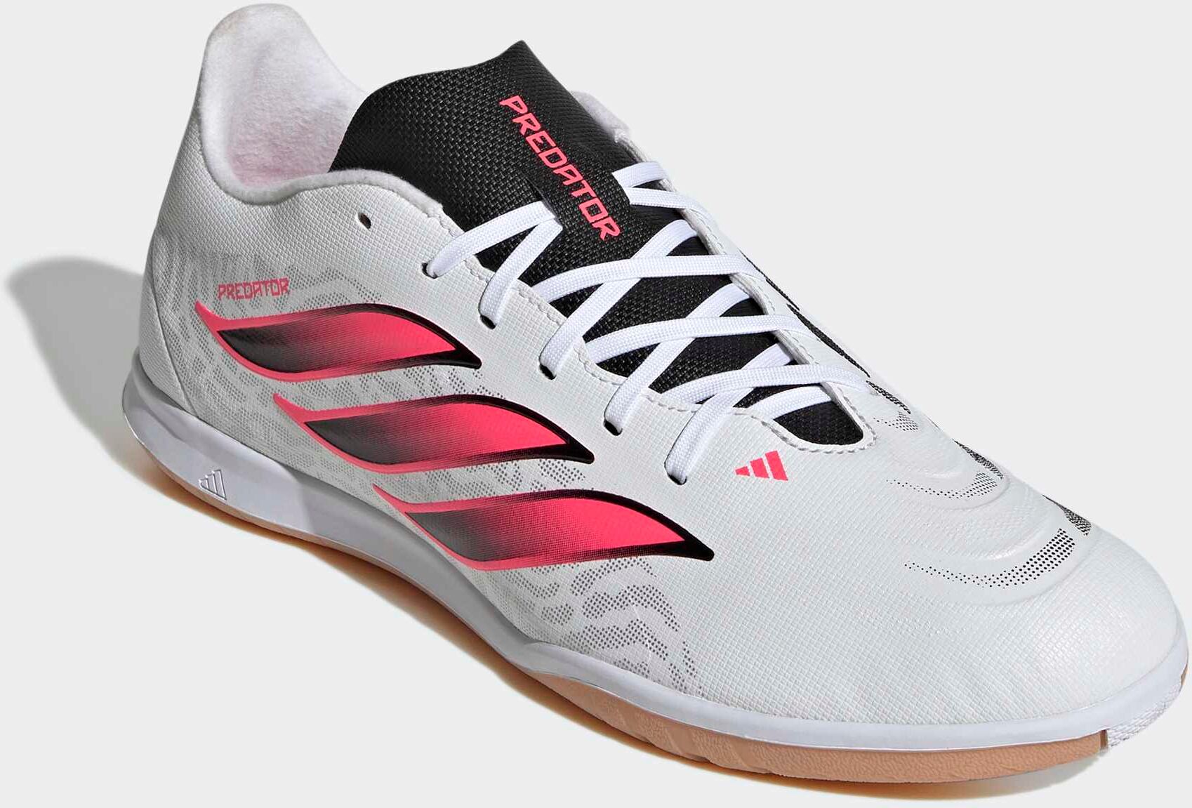 Fussballschuh ADIDAS PERFORMANCE "PREDATOR CLUB SALA, HALLENBÖDEN", Gr. 44,5, pink (cloud weiß, solar turbo, core schwarz), Synthetik, Schuhe Fussballschuh, für Hallenboden cloud weiß, solar turbo, core schwarz 44,5