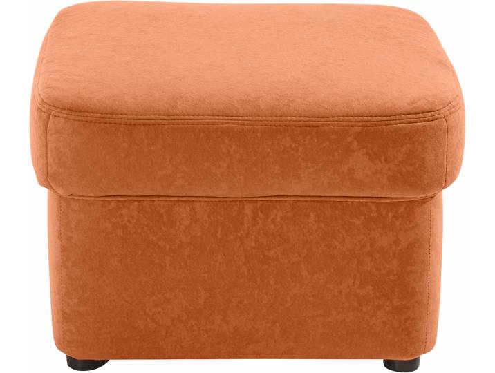 Polsterhocker DOMO COLLECTION ELVA elegant, bequem und hochwertig , orange (terrakotta), B:60cm H:39cm T:60cm, (geprägte) Luxus-Microfaser (100% Polyester);Kunstleder SOFTLUX / Struktur ( 100% Polyester);Microfaser PRIMABELLE (100% Polyester), Hocker, Polsterhocker, passend zu den Sitzmöbeln der Serie ELVA