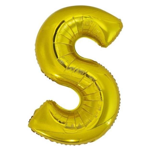 Riethmüller Grosser Buchstabe S Gold Folienballon N34 verpackt (5x) (9909594)