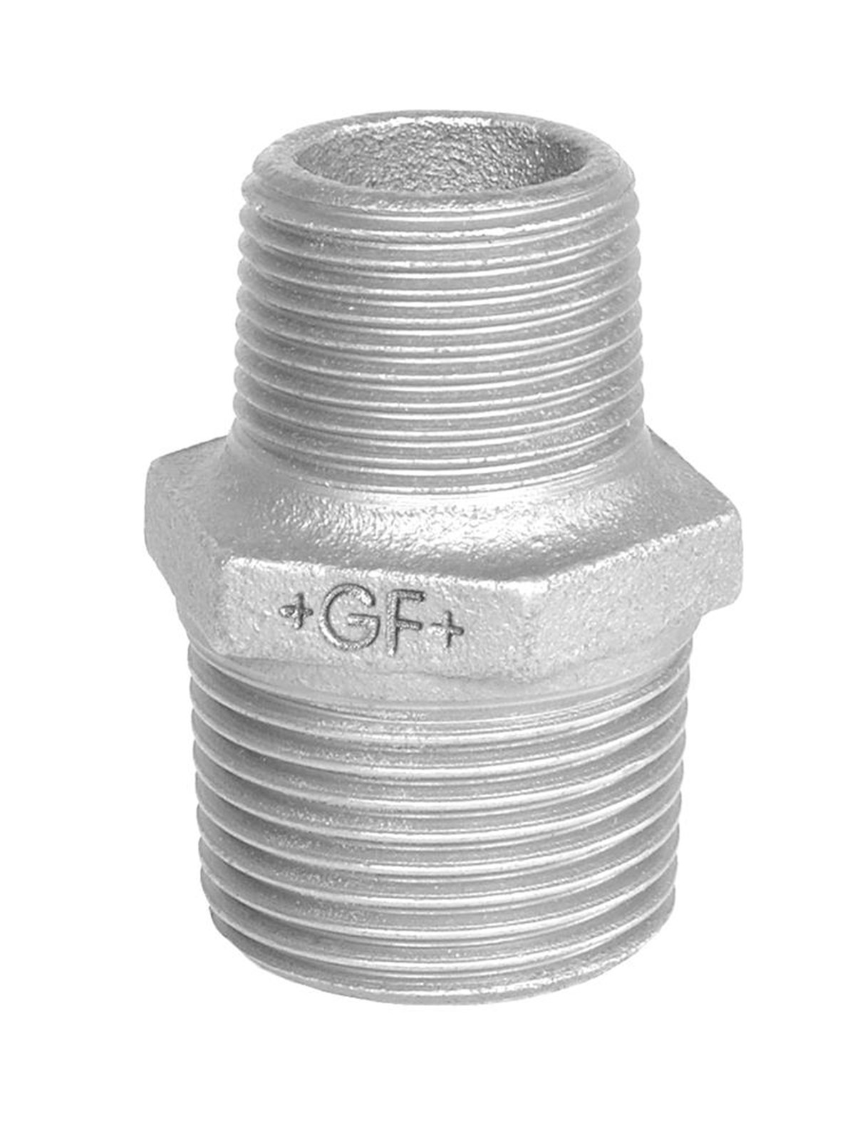 Georg-Fischer Hexagon nipple galvanized reducing 1/4 x 1/8