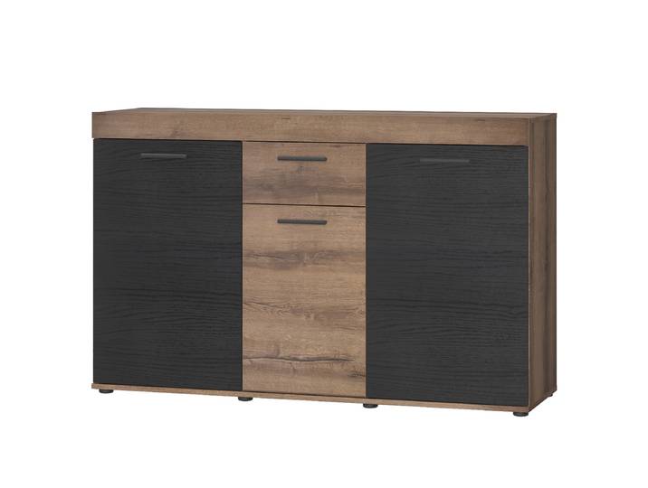 Sideboard Vusoni 136 x 88 x 41cm Schwarz/Braun