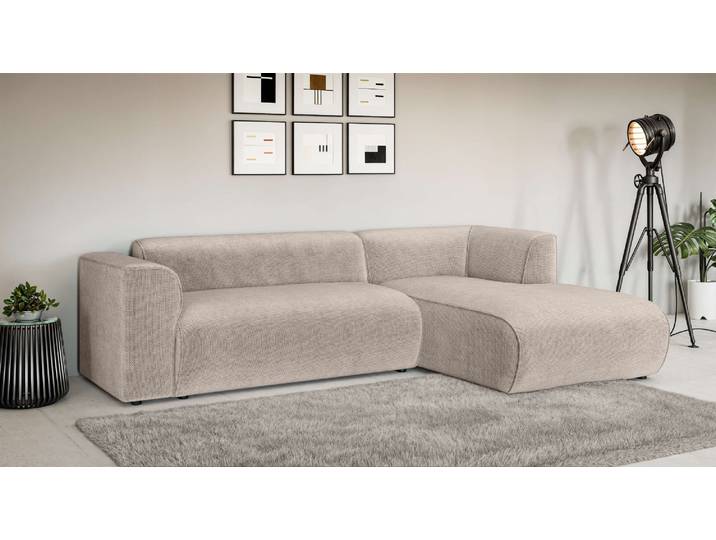 Ecksofa, Beige, 257x161 cm, 100% Polyester, Aufwendig Gepolstert, Klassisch & Modern, Inosign