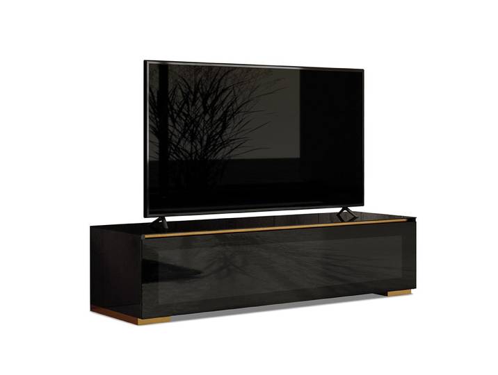 MUNARI meuble TV GENOVA GE 152 GE152NE (Noir - Verre)
