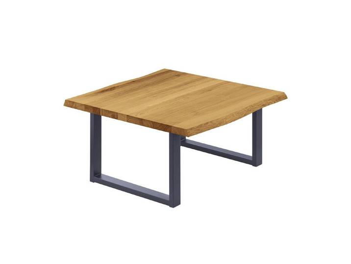 LAMO Manufaktur Baumkantentisch Loft Esstisch Massivholz inkl. Metallgestell (1 Tisch), Baumkante massiv