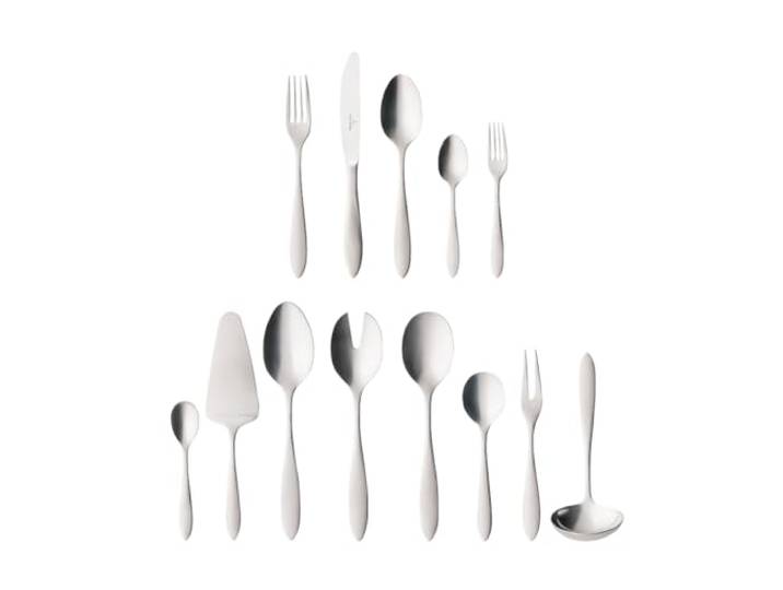Villeroy & Boch - Arthur Besteckset 68 tlg. Platin Spülmaschinenfest, Rostfrei, Besteck Set 68 teilig Silber, Gabel, Messer, Löffel, Essbesteck Set, gebürsteter Edelstahl