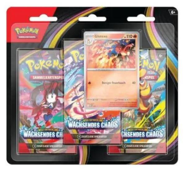 Pokémon ME04 Groeiend Chaos 3-kaarten blisterverpakking Duitse versie Pokémon TCG booster set van Pokémon Company Int.