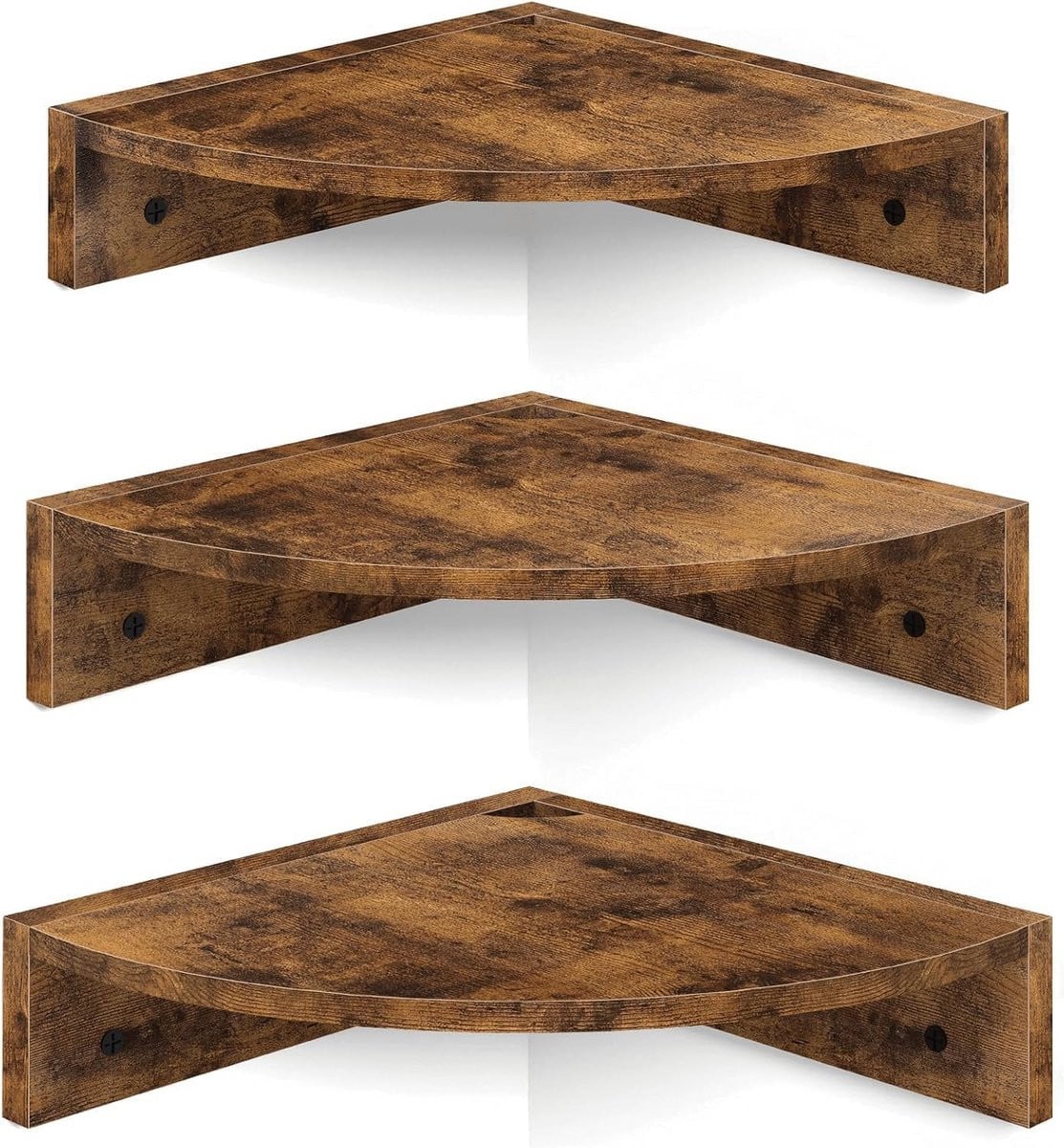 Houten Hoekwandplank voor Wandmontage - Ruimtebesparende Hoekrek Organizer voor Slaapkamer, Keuken, Badkamer of Woonkamer