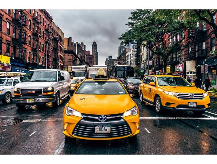 Fototapete PAPERMOON New Yorker Taxis , bunt, B:2m L:1,49m, Vlies, Tapeten, Fototapete