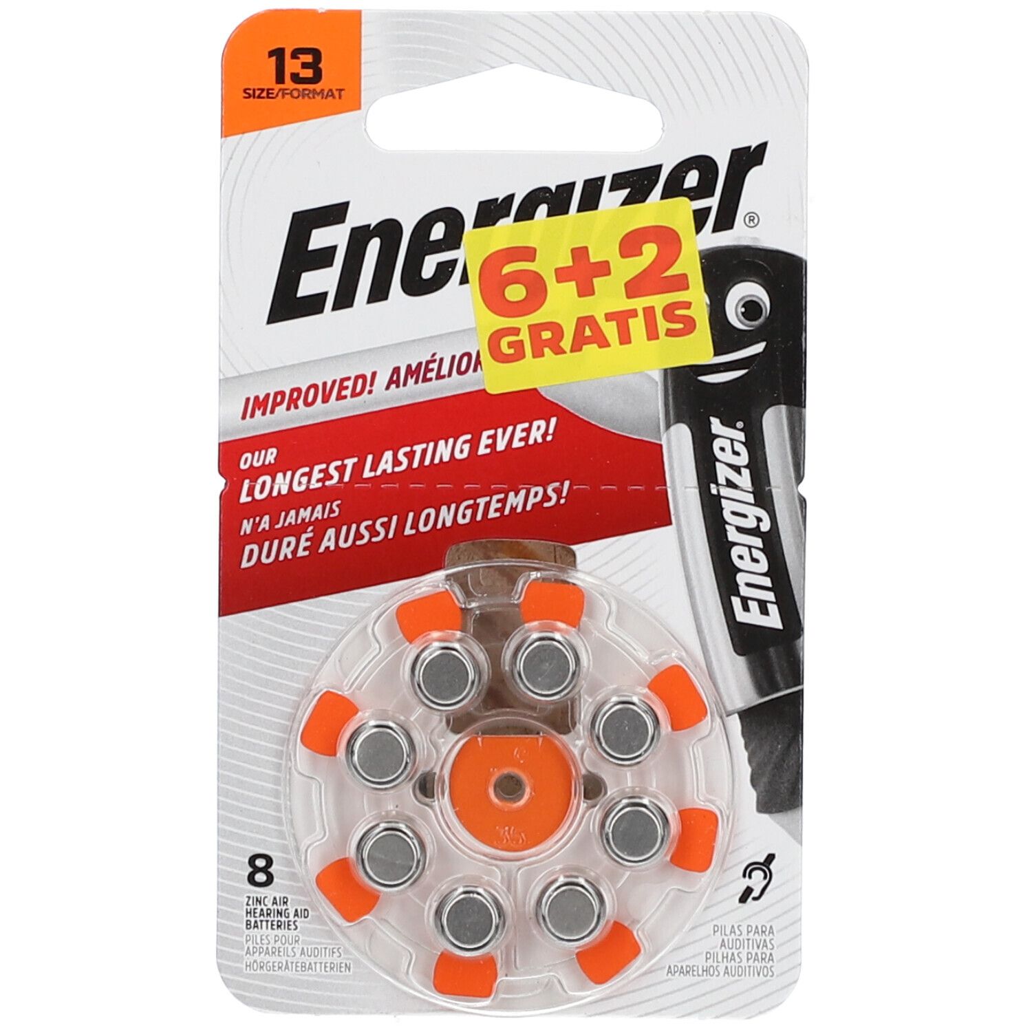 Energizer Hörgerätebatterie 13 8 St Batterien