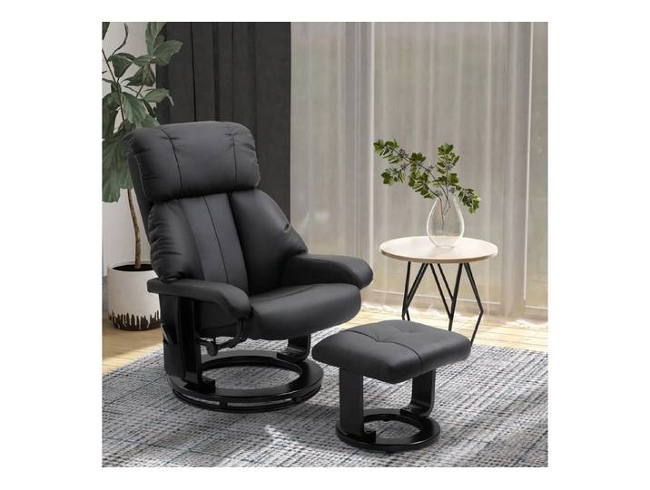 MODFU Massagesessel Relaxliege mit Liegefunktion (Massagesessel mit Hocker – 10-Punkt-Vibrationsmassage, verstellbar & 360° drehbar – für Büro & Wohnzimmer., 76x80x102cm), mit Relaxfunktion