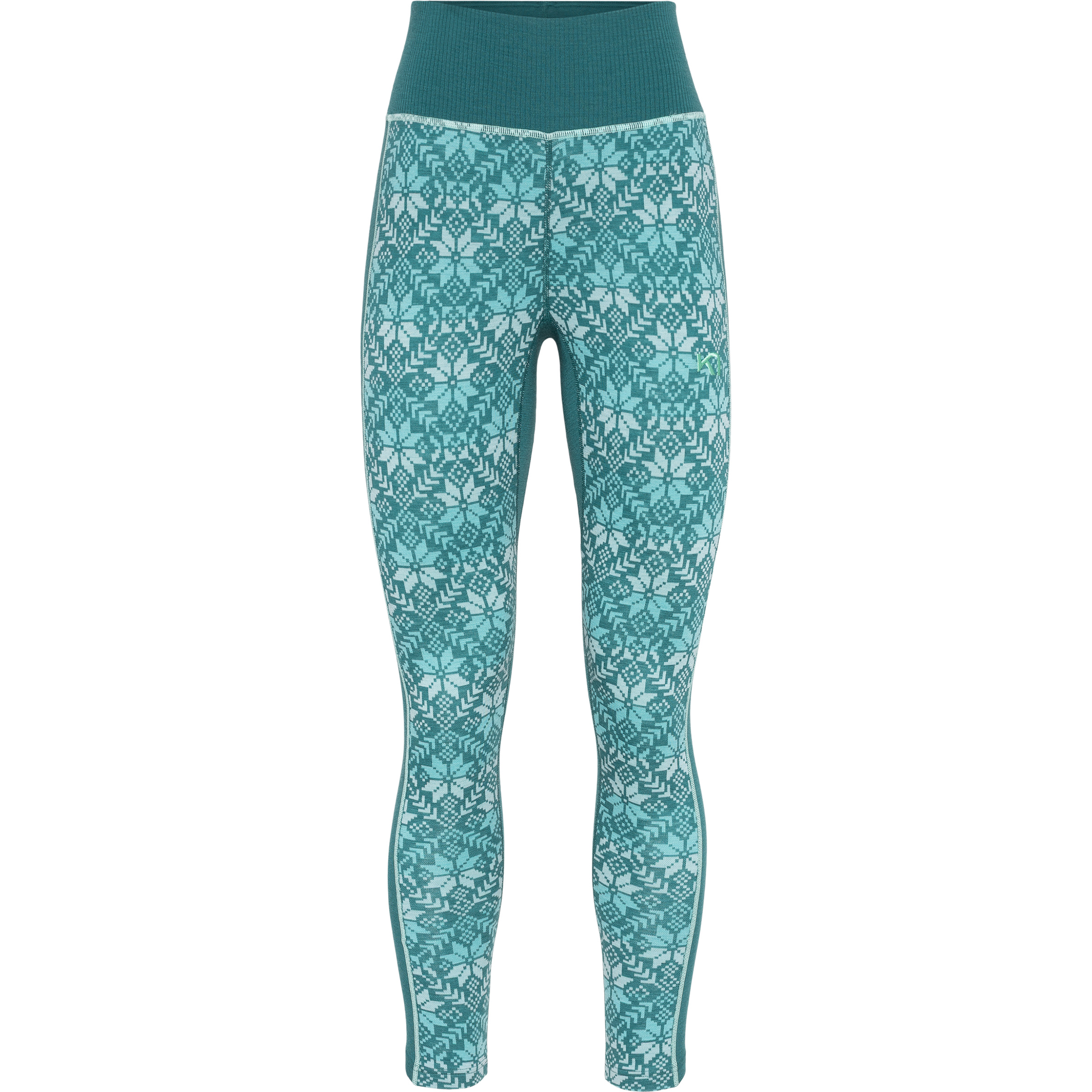 Kari Traa Anna High Waist Hose Damen Lange Unterhose tuerkis Größe XS Trekking Atmungsaktiv Merinowolle