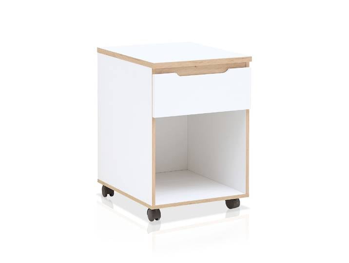MAILAND Rollcontainer I, Material Dekorspanplatte, Weiss