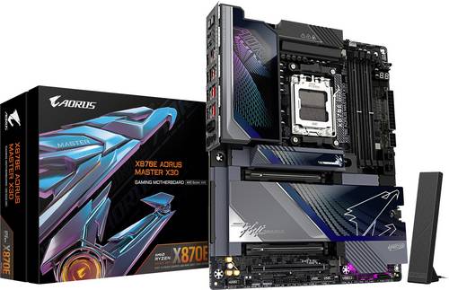 Gigabyte X870E AORUS MASTER X3D Mainboard Sockel (PC) AMD AM5 Formfaktor (Details) ATX Mainboard-Chipsatz AMD X870E