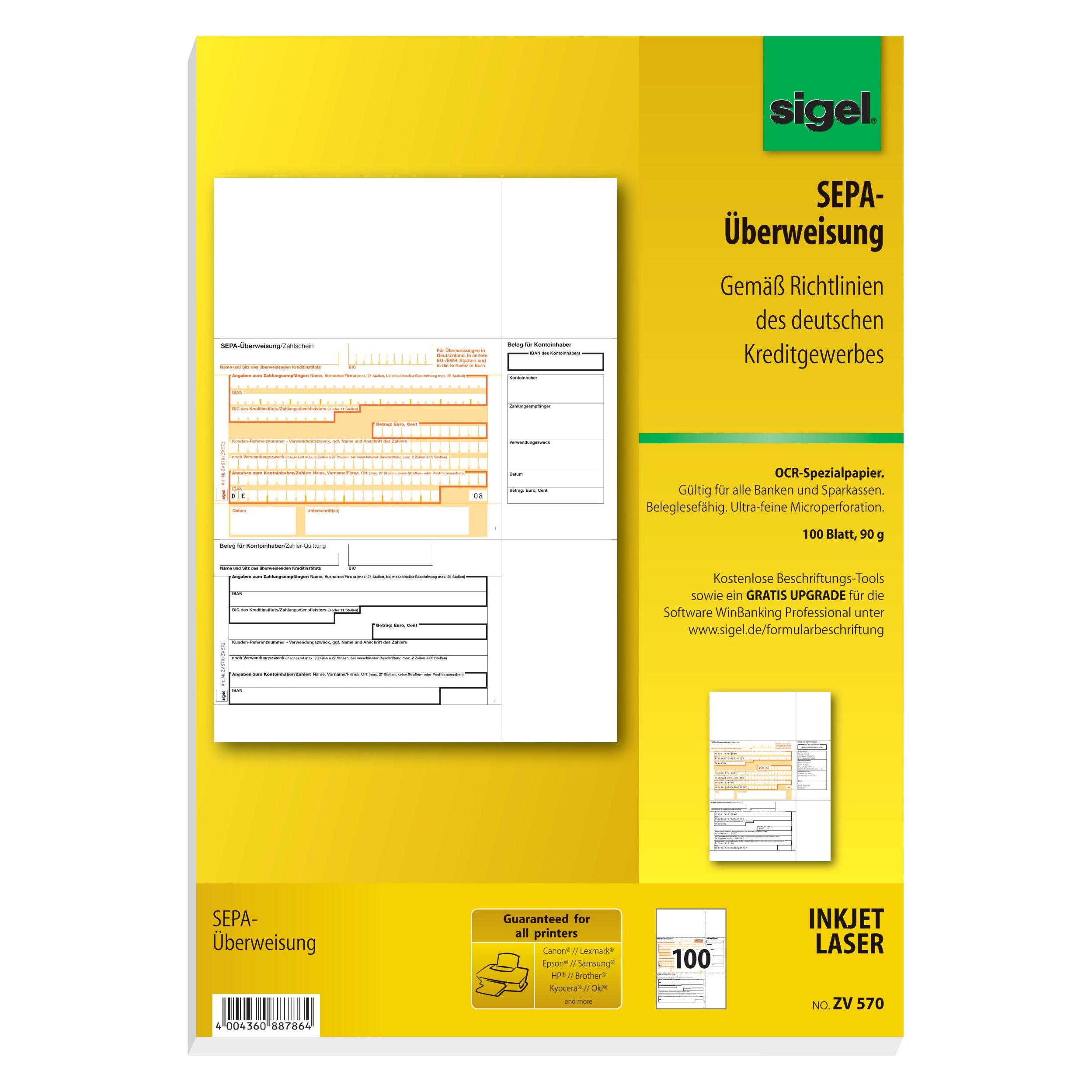 Sigel Überweisung PC A4 (ZV570)