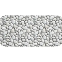 BADEMATTE Steine - Grau - Oval Badezimmerteppich 120x60 cm