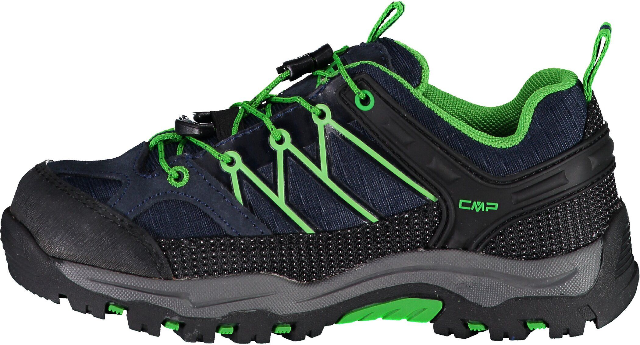 Wanderschuh CMP "KIDS RIGEL LOW WP TREKKING SHOES", Kinder, Gr. 31, Synthetik, grün (b.blau, gecko), Leder, Synthetik, Schuhe Wanderschuh, wasserdicht b.blau, gecko 31, Synthetik