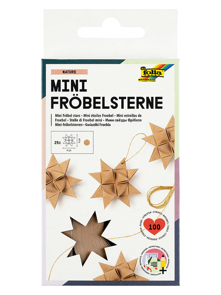 folia PAPER Bastelpapier für Mini-Fröbelsterne "Nature" in Hellbraun - onesize