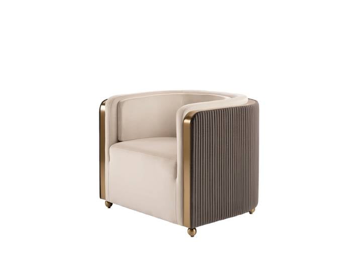 Ozman Lounge-Sessel - Kreideweiß/Nerz