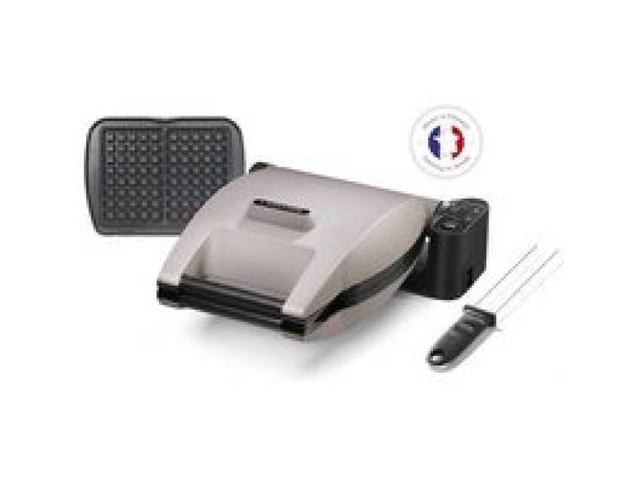 Gaufrier - LAGRANGE - 19133 - Beige - Anti-adhésif - 2 gaufres 155x100mm