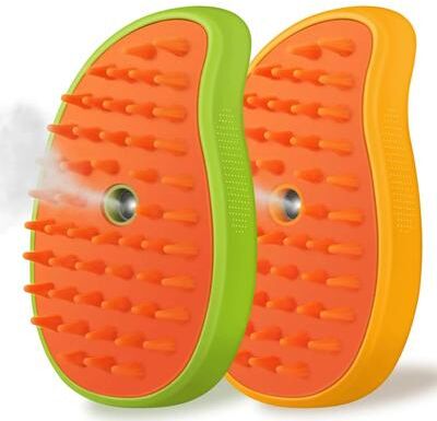 Inspired Living PetMist 3 in 1 Steam Grooming Brush For Cats & Dogs 2pcs