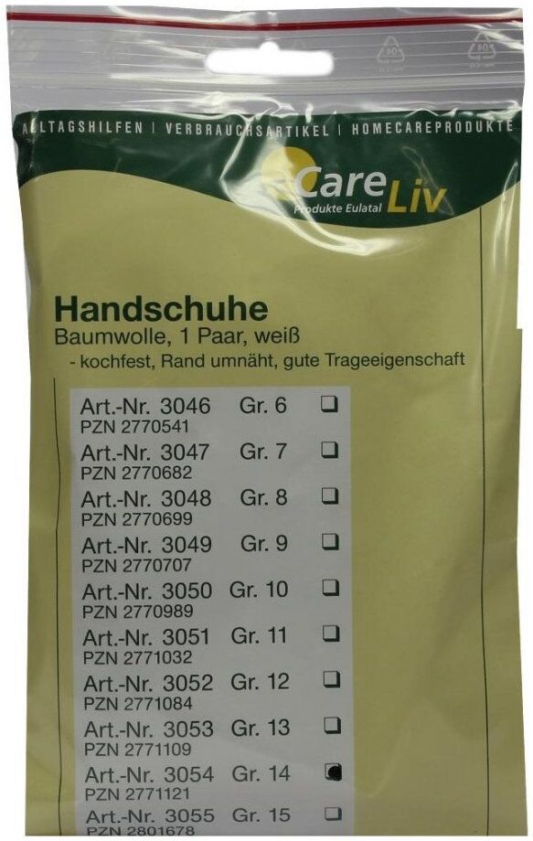 Careliv Produkte Handschuhe Baumwolle Größe 14