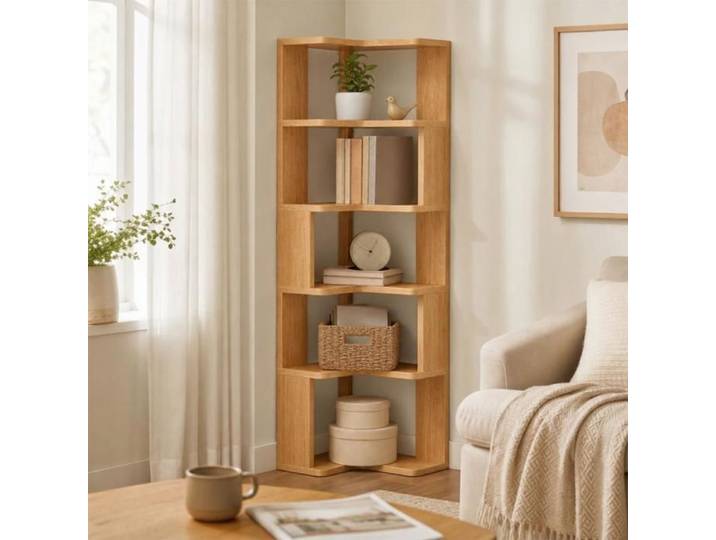 YIPEEMA. Bibliothèque D'angle - Idéale Pour Être Placée Dans Un Coin Du Salon Ou De La Chambre - 5 Étagères - 40*40*162 CM