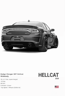 Inspire Picks Dodge Challenger SRT Hellcat Redeye Canvas Poster Muscle Car Wall Art Print 2 40x60cm Unframed