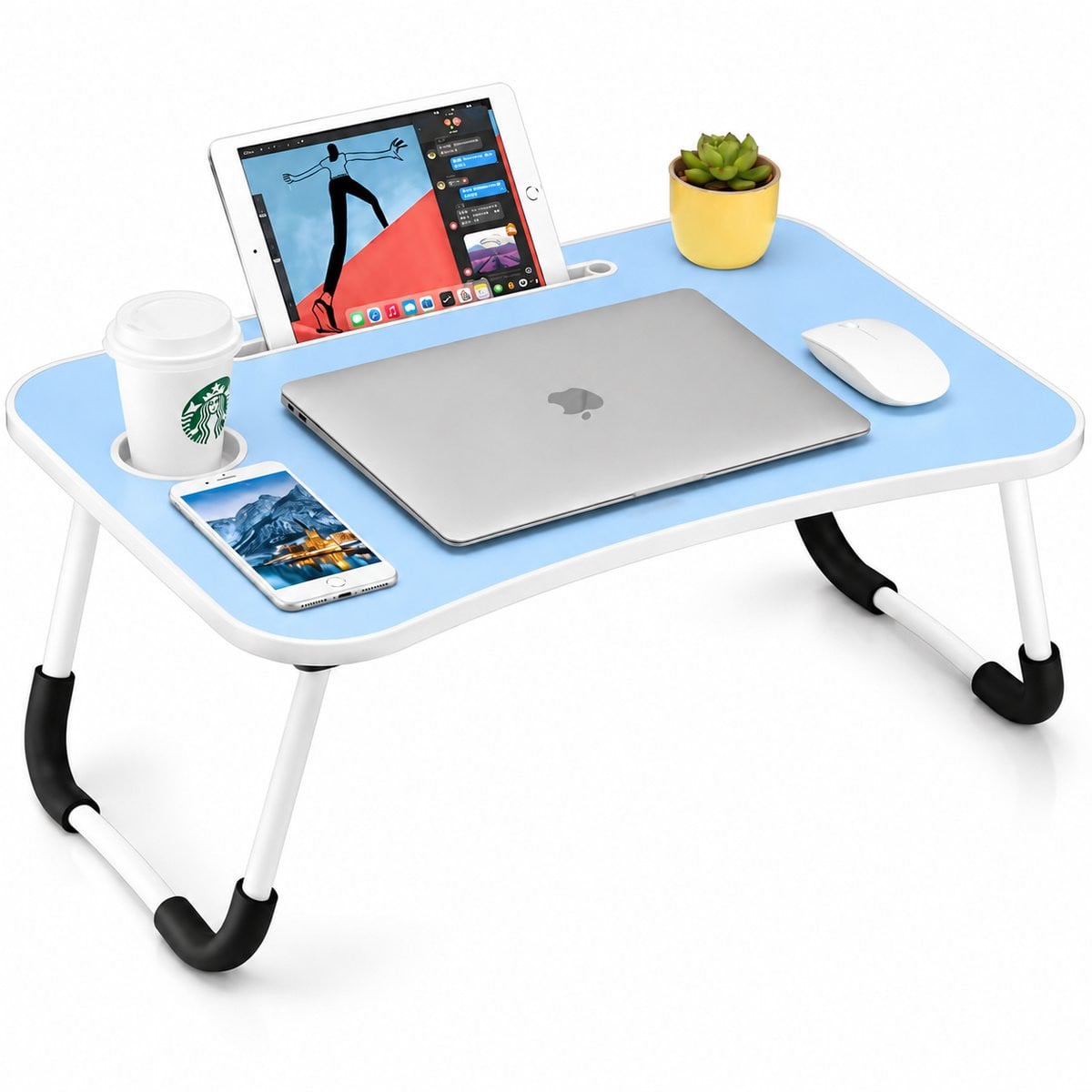Sounix Inklapbare Bedtafel en Laptoptafel - Blauw