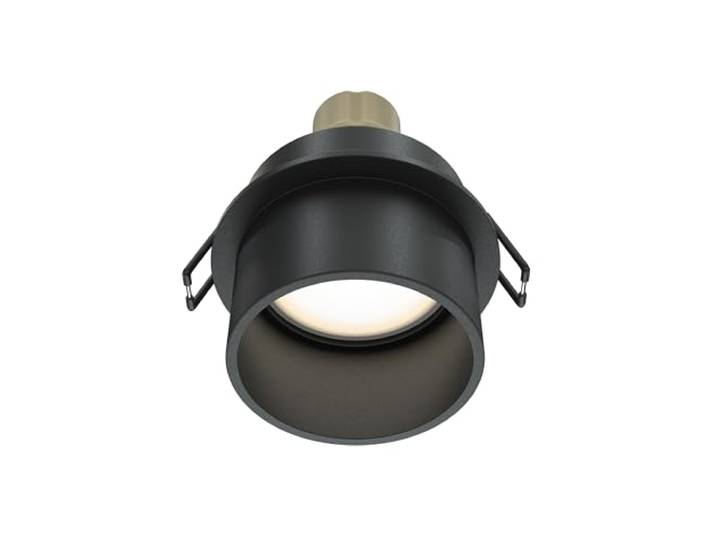 MAYTONI REIF Einbaustrahler – Downlight GU10 – Flacher Deckenspot aus Aluminium– als LED Einbauleuchte für Decke in Küche, Flur, Wohnzimmer – Schwarz